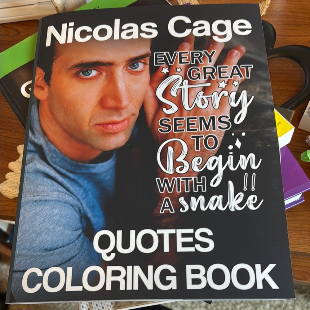 Nicolas Cage Quotes Coloring Book - Black Cover